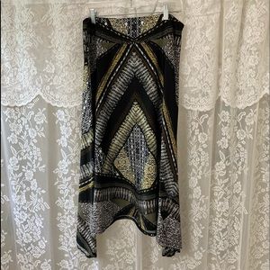🛑SOLD🛑Tribal Boho Print Skirt, Knit Comfy Pull On, M